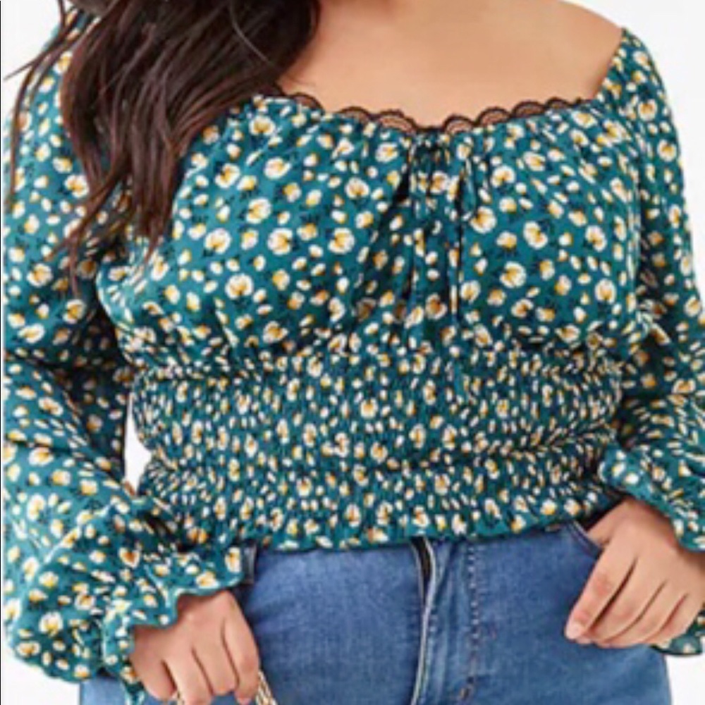 Forever 21 Off the Shoulder Floral Top